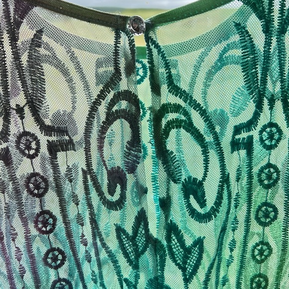 Sheer, multicolored crop top. Size L. Some stains, but still beautiful. - Picture 5 of 9